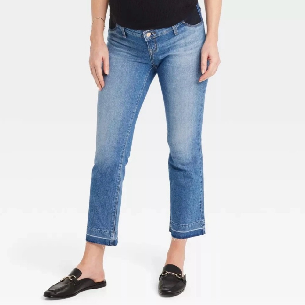 Ingrid & Isabel Blue Ankle crop Jeans maternity size 18 comfort stretch 2 pocket